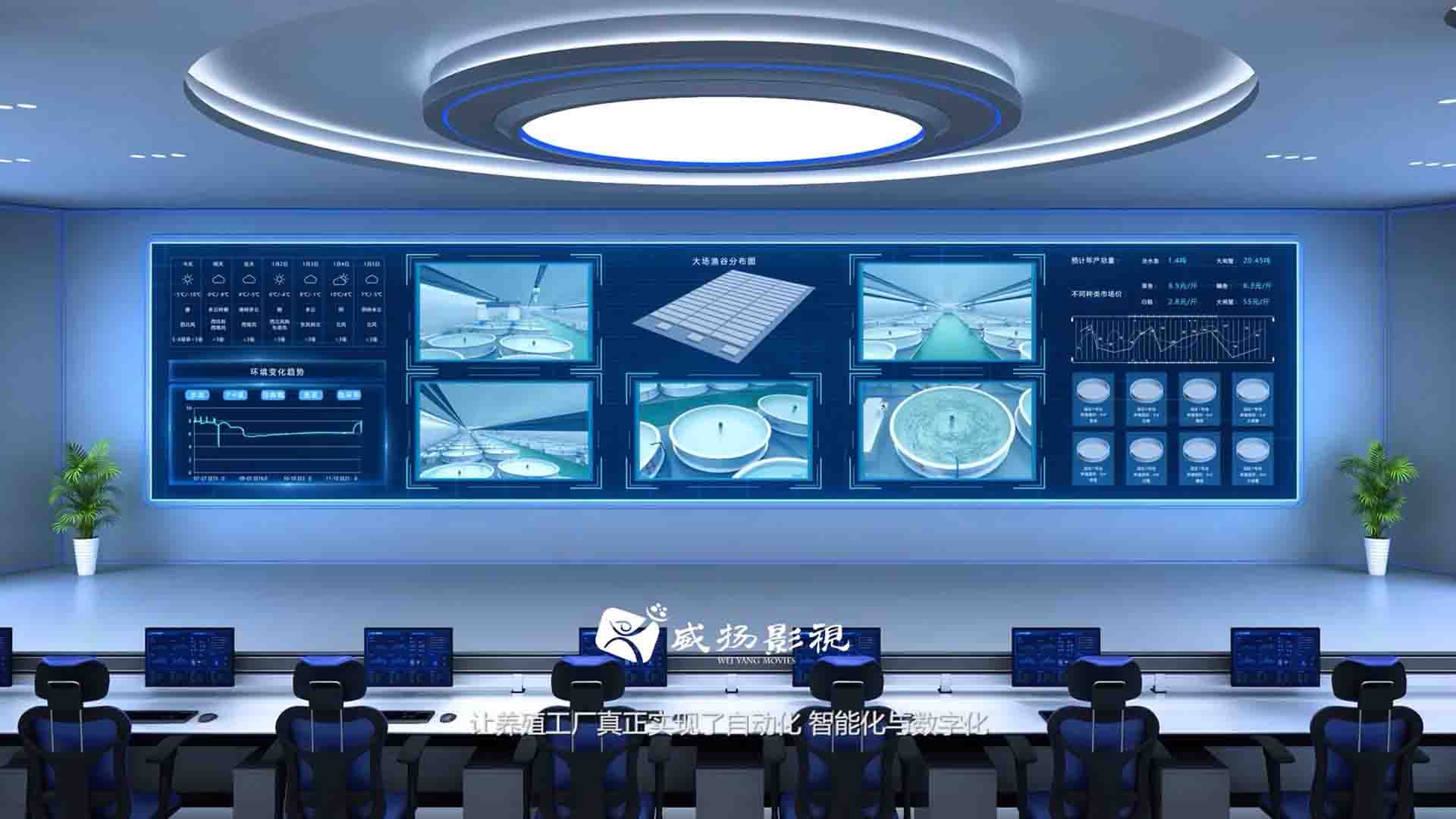 智慧渔场项目三维动画